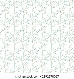 Seamless retro summer floral pattern. Ornament can be used as wallpaper. Vector illustration.Seamless Pattern, leaves background. Vector.