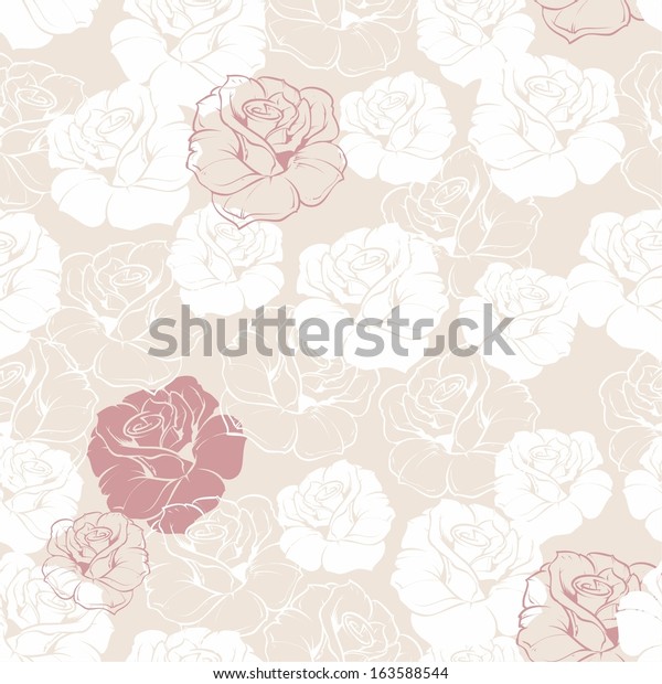 Seamless Retro Vector Floral Pattern Classic Stock Vector Royalty Free 163588544