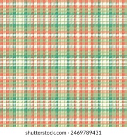 Seamless Retro Vintage Dogtooth Tartan Pattern 133, green, orange, white