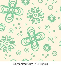 Seamless retro vintage ornamental pattern, vector illustration