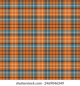 Seamless Retro Vintage Tartan Pattern 131, green, orange, black, white