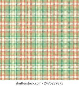 Seamless Retro Vintage Tartan Pattern 133, green, orange, white