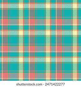 Seamless Retro Vintage Tartan Pattern 135, tosca, gold, peach, white