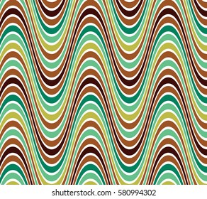 Seamless Retro Wave Pattern / Brown and Green on White Ground /
Pattern saved to pattern swatches 