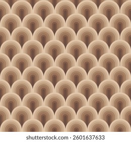 Seamless retro waves brown wallpaper background.
