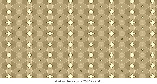 A seamless retro-inspired geometric design with gold and beige hues.