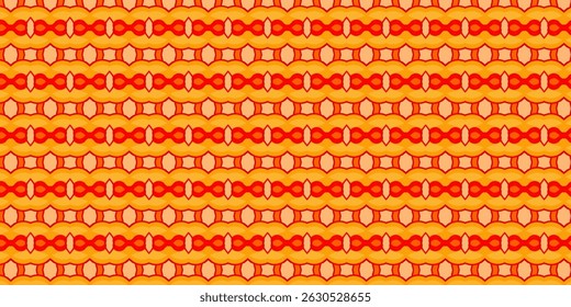 Seamless Retro-Inspired Geometric Pattern in Red and Orange Tones