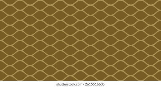 A seamless retro-style pattern with repeating wave-like shapes in brown and tan tones, creating a smooth, flowing geometric design.