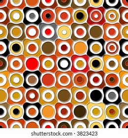 Seamless Retro-stylized Shapes. Tileable, seamless easy-edit layered vector file.