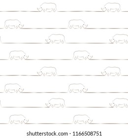 Seamless rhinoceros pattern, vector illustrator