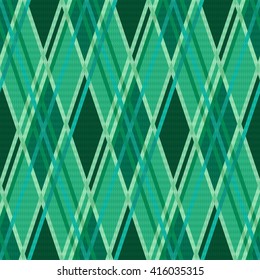 Seamless rhombic vector modern trendy colorful pattern mainly in Emerald color