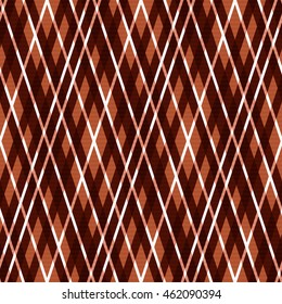 Seamless rhombic vector pattern mainly in brown hues