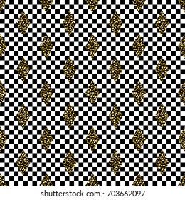 Seamless rhombs geometric black and white pattern. Abstract geometric vector background.
