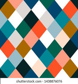 Seamless rhombus background. Geometric colorful pattern.