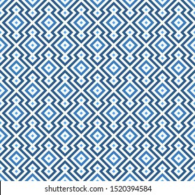 Seamless rhombus background in geometric style and blue tones. Vector illustration.