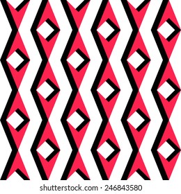 Seamless Rhombus Background. Vector Red and Black Texture