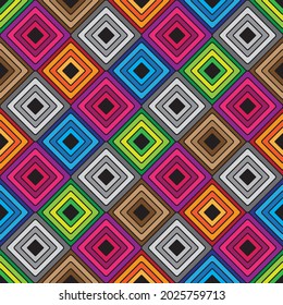 Seamless Rhombus Design Pattern Color