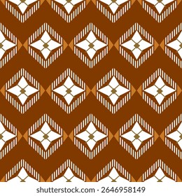 Seamless Rhombus Geometric Pattern Boho Tribal Textile Background