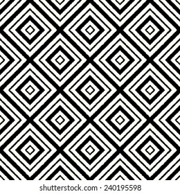 seamless rhombus mesh black and white pattern