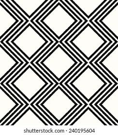 seamless rhombus mesh black and white pattern