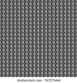 Seamless rhombus pattern. Abstract holiday wrapping paper in gray, black and white. Fabric spring ornament with tiles. Vector tiled background. Traditional design of 50s. Pin up style.