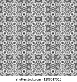 Seamless rhombus pattern. Pin up style. Fabric spring ornament with tiles. Vector tiled background. Traditional design of 50s. Abstract holiday wrapping paper in gray, black and white.