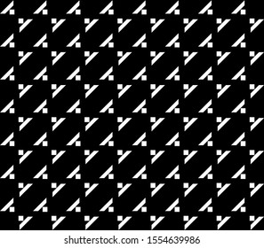 Seamless rhombus pattern with sharp-pointed lines arranged diagonally. Geometric monochrome abstract backgrounds suitable for fabric and tile motifs. Patterns can be edited and customized