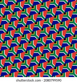 seamless rhombus pattern of south africa flag. vector illustration
