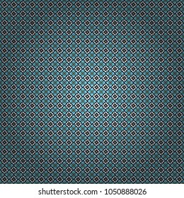 Seamless rhombus pattern. Traditional design of 50s. Pin up style. Fabric spring ornament with tiles. Vector tiled background. Abstract holiday wrapping paper in black, green and blue.