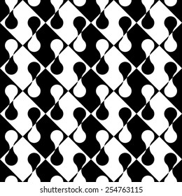 Seamless Rhombus Pattern. Vector Monochrome Background