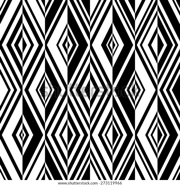 Seamless Rhombus Pattern Vector Monochrome Background Stock Vector