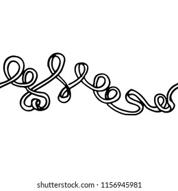 Seamless ribbon ornament. Doodle vector illustration.