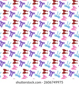 Seamless Ribbon Pattern on white background 