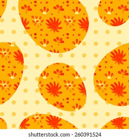 Seamless ribbon-wrapped Easter eggs pattern. Decorative texture. Good for Easter design.