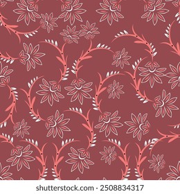 Diseño de patrón floral textil rico sin costuras