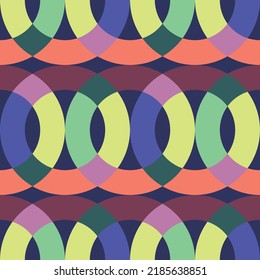 Seamless ring vector pattern: colorful graphic artwork, repeatable tile background pattern