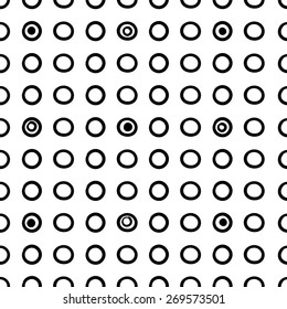 Seamless rings and dots pattern/ Abstract doodle geometric background/ Design element