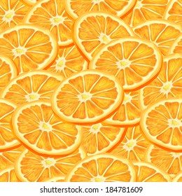 Seamless riped juicy sliced oranges pattern background vector illustration