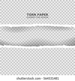 Papier déchiqueté harmonieux et arrière-plan transparent avec place pour texte. Élément de papier déchiré pour l'illustration vectorielle de conception