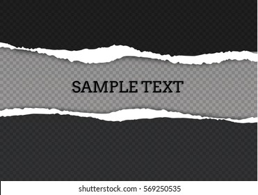 Seamless ripped paper and transparent background with space for text, vector art and illustration.
