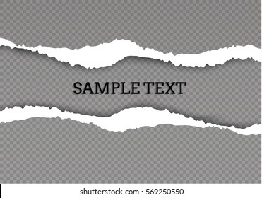 Seamless Ripped Paper Transparent Background Space Stock Vector ...