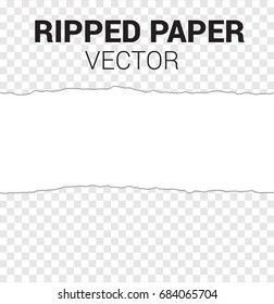 Seamless ripped paper and transparent background with space for text, vector art and illustration.