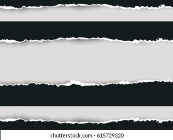 Seamless ripped paper and white background with space for text, vector art and illustration.