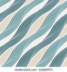 Seamless ripple pattern. Repeating vector texture. Wavy background with diagonal direction