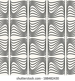 Seamless ripple pattern. Repeating vector texture. Striped waves. Graphic background