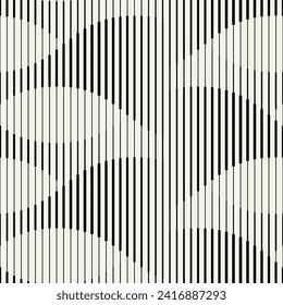 Seamless ripple pattern. Repeating vector texture. Wavy graphic background. Simple linear waves