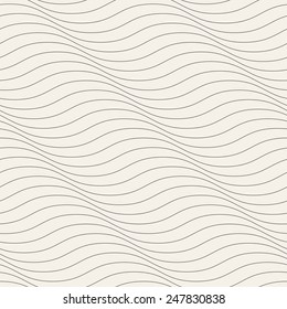 Seamless ripple pattern. Repeating vector texture. Wavy graphic background. Simple linear waves