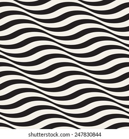 Seamless ripple pattern. Repeating vector texture. Wavy graphic background. Simple wave stripes