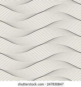 Seamless ripple pattern. Repeating vector texture. Wavy graphic background. Simple linear waves