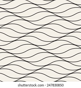 Seamless ripple pattern. Repeating vector texture. Wavy graphic background. Simple linear waves